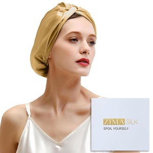 image:imageZIMASILK 22 Momme 100 Mulberry Silk Bonnet for Sleeping Women Pink  Double Layer Breathable Highest Grade 6A Silk Hair wrap Sleeping amp Hair Care Adjustable Elastic Stay On Head 1PcGold
