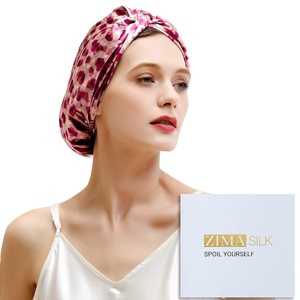 image:imageZIMASILK 22 Momme 100 Mulberry Silk Bonnet for Sleeping Women Pink  Double Layer Breathable Highest Grade 6A Silk Hair wrap Sleeping amp Hair Care Adjustable Elastic Stay On Head 1PcLeopard  PinkPurple