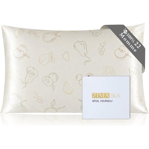 image:imageZIMASILK 22 Momme 100 Silk Pillowcase for Hair and Skin Ivory Queen  Pure Mulberry Silk Pillow Cases Grade 6A Luxury Hidden Zipper Soft amp Smooth Gift Box 1pc Queen 20x30Ivory  Fruit Line Art