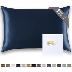 image:imageZIMASILK 22 Momme 100 Silk Pillowcase for Hair and Skin Ivory Queen  Pure Mulberry Silk Pillow Cases Grade 6A Luxury Hidden Zipper Soft amp Smooth Gift Box 1pc Queen 20x30Navy Blue