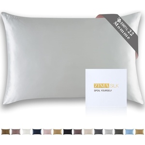 image:imageZIMASILK 22 Momme 100 Silk Pillowcase for Hair and Skin Ivory Queen  Pure Mulberry Silk Pillow Cases Grade 6A Luxury Hidden Zipper Soft amp Smooth Gift Box 1pc Queen 20x30Light Grey