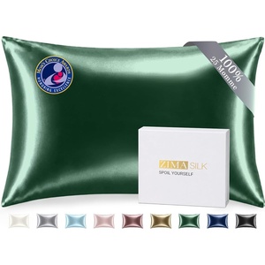image:imageZIMASILK 25 Momme 100 Pure Mulberry Silk Pillow Cases Iron Gray Queen  Natural Silk Highest Grade 6A Hair and Skin Care Thick amp Soft Gift for Women Men 1pc Queen 20x30Blackish Green