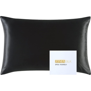 image:imageZIMASILK 25 Momme 100 Pure Mulberry Silk Pillow Cases Iron Gray Queen  Natural Silk Highest Grade 6A Hair and Skin Care Thick amp Soft Gift for Women Men 1pc Queen 20x30Black