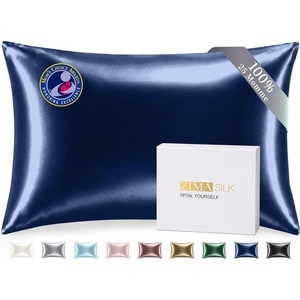 image:imageZIMASILK 25 Momme 100 Pure Mulberry Silk Pillow Cases Iron Gray Queen  Natural Silk Highest Grade 6A Hair and Skin Care Thick amp Soft Gift for Women Men 1pc Queen 20x30Navy Blue