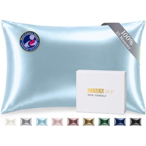 image:imageZIMASILK 25 Momme 100 Pure Mulberry Silk Pillow Cases Iron Gray Standard  Natural Silk Highest Grade 6A Hair and Skin Care Thick amp Soft Gift for Women Men 1pc Standard 20x26Light Blue