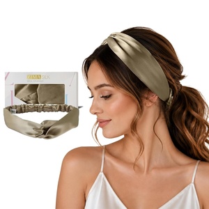 image:imageZIMASILK Adjustable 100 Mulberry Silk Headband for Women Black  19 Momme Silk NonSlip Twisted Hair Wrap Washing Face amp Makeup Soft Hair Accessories NoPull Gentle on Hair Gift BoxTaupe