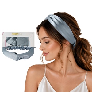 image:imageZIMASILK Adjustable 100 Mulberry Silk Headband for Women Black  19 Momme Silk NonSlip Twisted Hair Wrap Washing Face amp Makeup Soft Hair Accessories NoPull Gentle on Hair Gift BoxDusty Blue