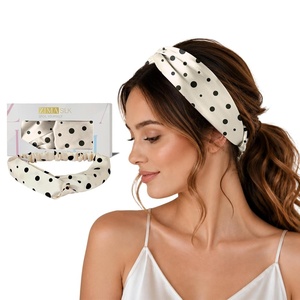 image:imageZIMASILK Adjustable 100 Mulberry Silk Headband for Women Black  19 Momme Silk NonSlip Twisted Hair Wrap Washing Face amp Makeup Soft Hair Accessories NoPull Gentle on Hair Gift BoxPolka Dot