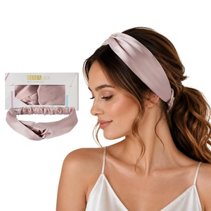 image:imageZIMASILK Adjustable 100 Mulberry Silk Headband for Women Black  19 Momme Silk NonSlip Twisted Hair Wrap Washing Face amp Makeup Soft Hair Accessories NoPull Gentle on Hair Gift BoxPink