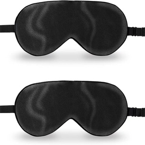 image:imageZIMASILK Adjustable 100 Mulberry Silk Sleep Mask  SuperSmooth Soft Natural Silk Eye Mask for Sleep Travel Multiple Color Options  Black 2 Pack  Black