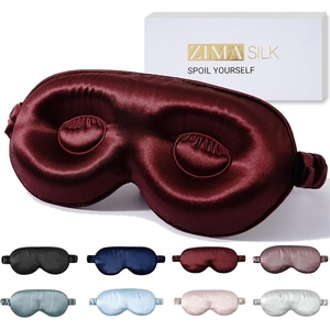 image:imageZIMASILK Adjustable 22 Momme 100 Pure Mulberry Silk Sleep Mask  3D Contoured Cup Eye Mask Soft Breathable Blindfold for Women Men Perfect Blocks Light for Sleeping BlackBurgundyadjustable