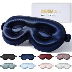 image:imageZIMASILK Adjustable 22 Momme 100 Pure Mulberry Silk Sleep Mask  3D Contoured Cup Eye Mask Soft Breathable Blindfold for Women Men Perfect Blocks Light for Sleeping BlackNavy Blueadjustable