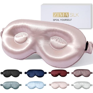image:imageZIMASILK Adjustable 22 Momme 100 Pure Mulberry Silk Sleep Mask  3D Contoured Cup Eye Mask Soft Breathable Blindfold for Women Men Perfect Blocks Light for Sleeping BlackPinkadjustable