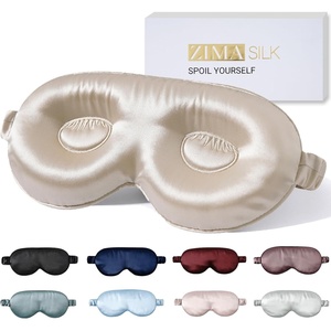 image:imageZIMASILK Adjustable 22 Momme 100 Pure Mulberry Silk Sleep Mask  3D Contoured Cup Eye Mask Soft Breathable Blindfold for Women Men Perfect Blocks Light for Sleeping BlackBeigeadjustable