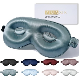 image:imageZIMASILK Adjustable 22 Momme 100 Pure Mulberry Silk Sleep Mask  3D Contoured Cup Eye Mask Soft Breathable Blindfold for Women Men Perfect Blocks Light for Sleeping BlackBluestoneadjustable