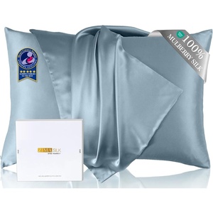 image:imageZIMASILK Upgraded 100 Pure Mulberry Silk Pillow Cases Grey Standard  6A Grade 19 Momme Silk Hair and Skin Care Reinforced Hidden Zipper Soft amp Smooth Gift Box 1pc Standard 20x26Light Blue