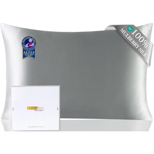 image:imageZIMASILK Upgraded 100 Pure Mulberry Silk Pillow Cases Grey Standard  6A Grade 19 Momme Silk Hair and Skin Care Reinforced Hidden Zipper Soft amp Smooth Gift Box 1pc Standard 20x26Grey